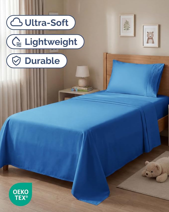 Twin Size 3 Piece Sheet Set - Breathable & Cooling Sheets - Royal Blue | Hotel Luxury Bed Sheets for Women & Men, Deep Pockets, Easy-Fit, Extra Soft and Wrinkle Free Sheets, Oeko-Tex Bed Sheet Set