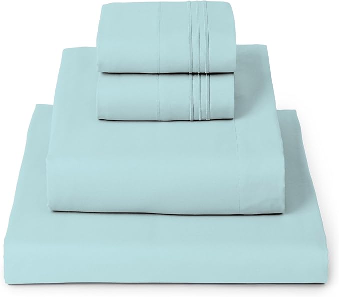 Mellanni Iconic 4-Piece, Ultra Soft Sheet Set (Full, Aqua) | 10M+ Sleepers. Lab-tested: Sleeps Cool, Stays Bright, Strong, Smooth. Good Housekeeping Best Bedding, 7 yrs running.