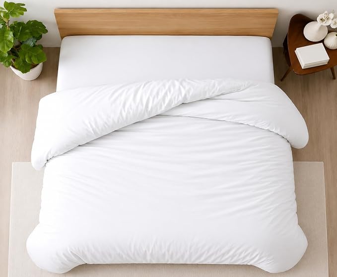 1 Pc Duvet Cover King Size-100% Egyptian Cotton Ultra Soft Premium Durable Comforter Cover Zipper Closure & Corner Ties - (White, 104" X 94")
