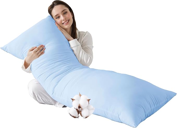 SHOUREN Large Body Pillow,Long Bed Pillow for Adults,20x54in | Breathable,sweat-absorbing,skin-friendly,medium firmness for side sleepers,multiple application