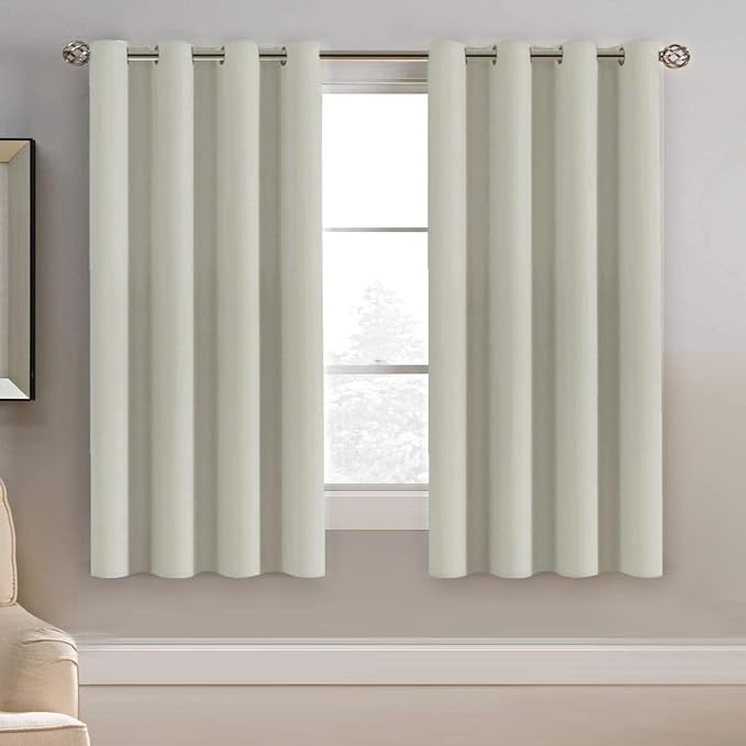 H.VERSAILTEX Blackout Curtain for Living Room Thermal Insulated Window Treatment Curtain Extra Long 63 inch Length Energy Saving Solid Grommet Top Blackout Drape, One Panel, Pale Oak, 52" W x 63" L