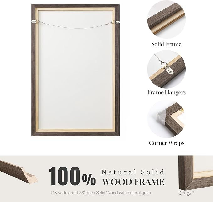 Large Framed Neutral Abstract Wall Art for Living Room, Horizontal 60x30 In | Modern beige brown pictures, Canvas prints, Wood frame, Minimalist artwork for walls, Wall decor for bedroom dining office