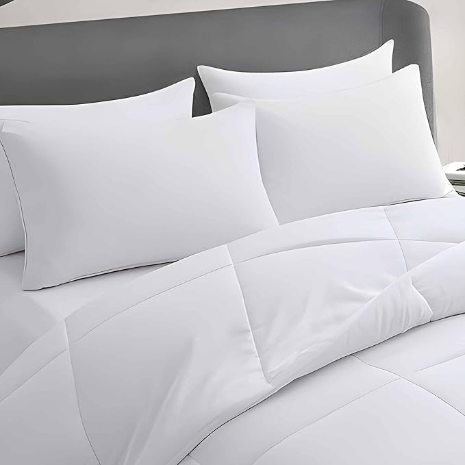 Acteb Ultra Thin Flat Soft Bed Pillows King Size Set of 2 Pack for Sleeping 20"x36", Hypoallergenic Skin Friendly Machine Washable