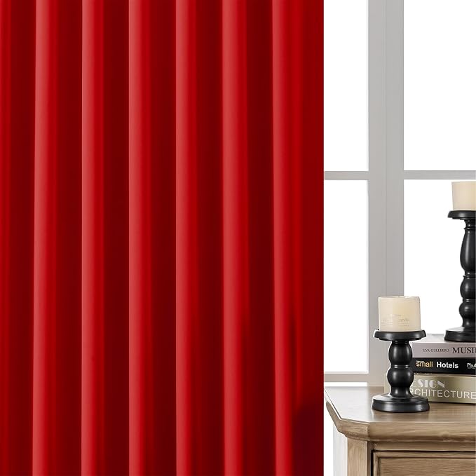 Joydeco Blackout Curtains 84 Inch Long for Bedroom, Thermal Insulated Black Out Curtains 2 Panels Set, Room Darkening Drapes for Living Room Window (W52 x L84 Inch, Red)
