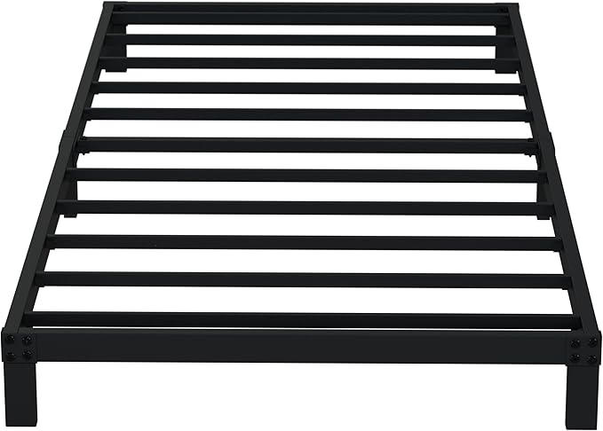 EMODA 6 Inch Twin Bed Frames No Box Spring Needed | Heavy Duty Metal Twin Platform Bed Frame, Noise Free, Easy Assembly, Black