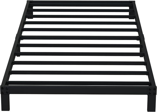 EMODA 6 Inch Twin Bed Frames No Box Spring Needed | Heavy Duty Metal Twin Platform Bed Frame, Noise Free, Easy Assembly, Black