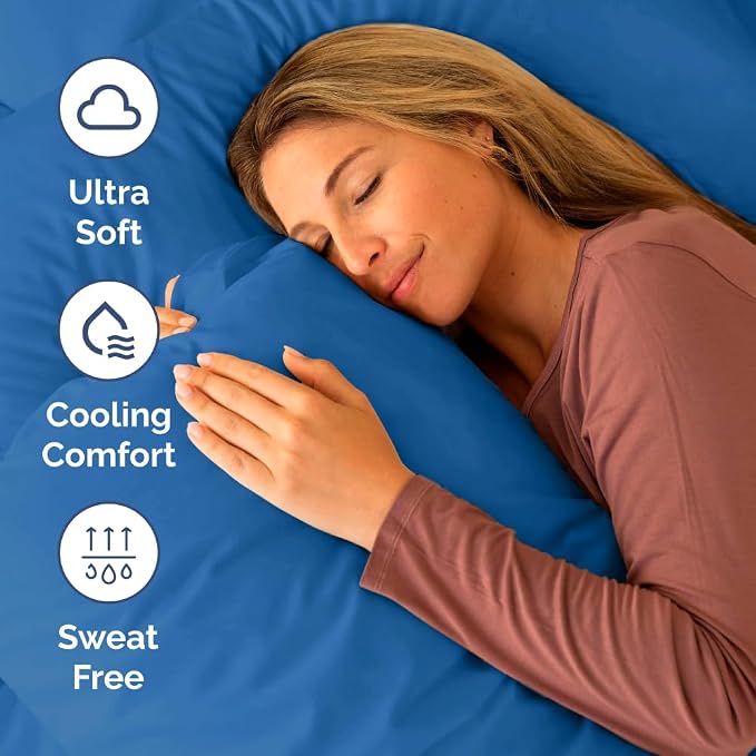 Short Queen Size 4 Piece Bed Sheet Set - RV Short Queen Sheets - Royal Blue | Ultra-Soft, Breathable & Cooling Bed Sheets Set with Deep Pockets, Hotel Luxury Bedding for Women & Men, Wrinkle & Fade Free