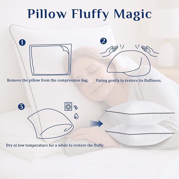 JOLLYVOGUE Euro Pillows for Sleeping, Soft and Supportive Throw Pillows for Couch, Bed and Sofa, Down Alternative Pillow, 26x26 Inches