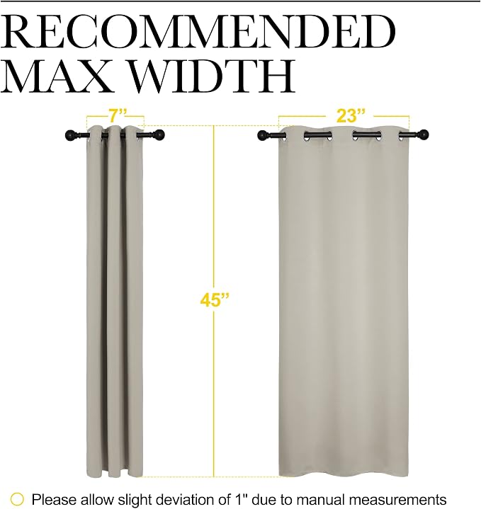 NICETOWN Room Darkening Curtain Panels for Living Room, Thermal Insulated Grommet Room Darkening Draperies/Drapes for Window (Natural, 2 Panels, W29 x L45 -Inch)