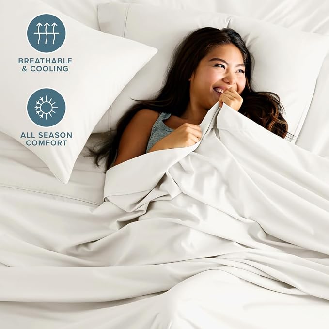 Bare Home King Sheet Set - 1800 Ultra-Soft (King, Cream) | Deep Pockets 6 to 15 Inches, Breathable, Hypoallergenic, Hotel Luxury, Easy Fit, Soft, All-Season