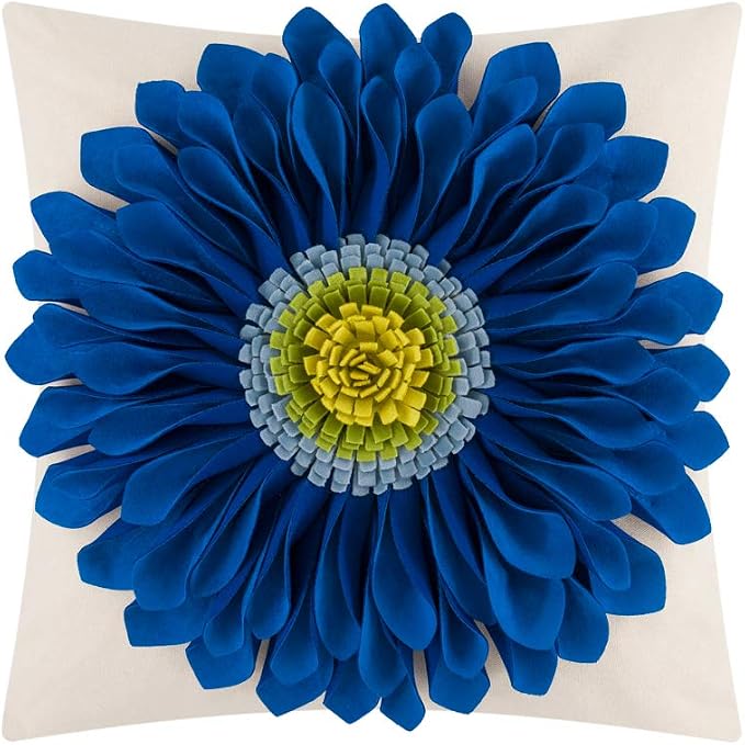 OiseauVoler 3D Sunflowers Decorative Throw Pillow Case 18 x 18 Inch | Handmade, Cushion Cover, Home Sofa Car Bed Room Decor