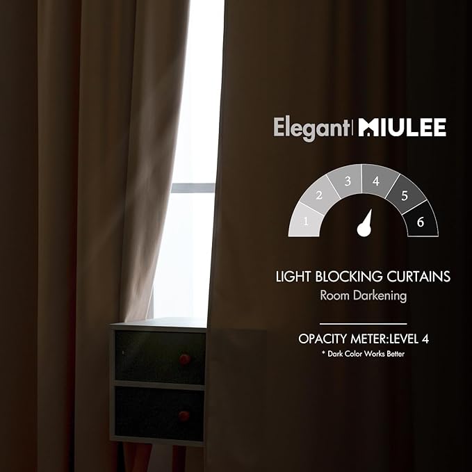 MIULEE Velvet Curtains 52x63 inches 2 Panels Camel Beige Blackout Curtains | Luxury, Bedroom Living Room, Thermal Insulated, Super Soft Window Drapes, Rod Pocket & Back Tab