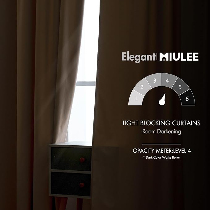 MIULEE Velvet Curtains 52x96 inches 2 Panels Camel Beige Blackout Curtains | Luxury, Bedroom Living Room, Thermal Insulated, Super Soft Window Drapes, Rod Pocket & Back Tab