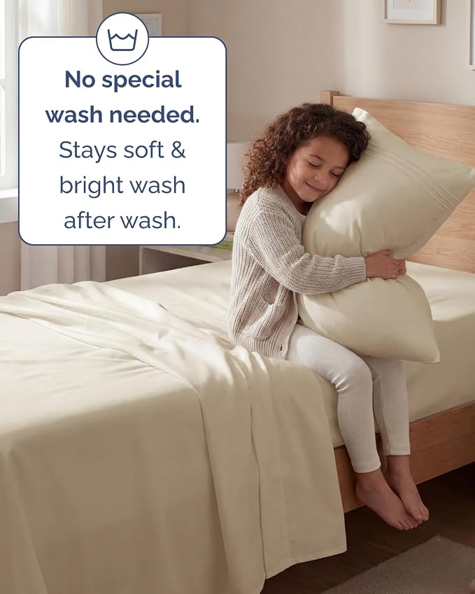 Twin Size 3 Piece Sheet Set - Comfy Breathable & Cooling Sheets - Wheat | Hotel Luxury Bed Sheets for Women & Men, Deep Pockets, Easy-Fit, Extra Soft and Wrinkle Free Sheets, Oeko-Tex Bed Sheet Set