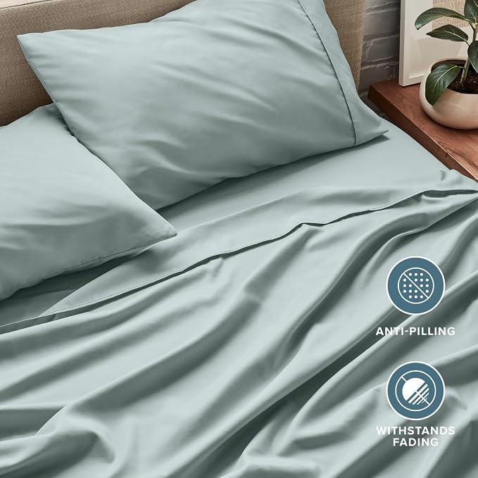 Bare Home King Sheet Set - 1800 Ultra-Soft (King, Sea Spray) | Deep Pockets 6 to 15 Inches, Breathable, Hypoallergenic, Hotel Luxury, Easy Fit, Soft, All-Season
