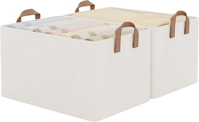 StorageWorks Closet Storage Baskets, Natural Color, Beige, Extra Large, 2-Pack