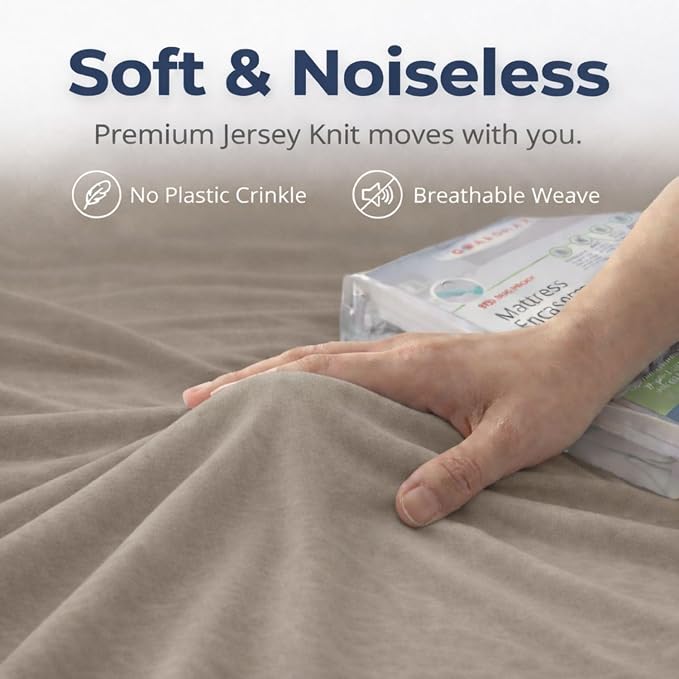 Guardmax King Mattress Encasement with Zipper, Waterproof, Bed Bug Proof, and Dust Mite Proof Mattress Protector for King Size Bed up to 12" Deep, Zippered All Around Jersey Knitted Mattress Cover