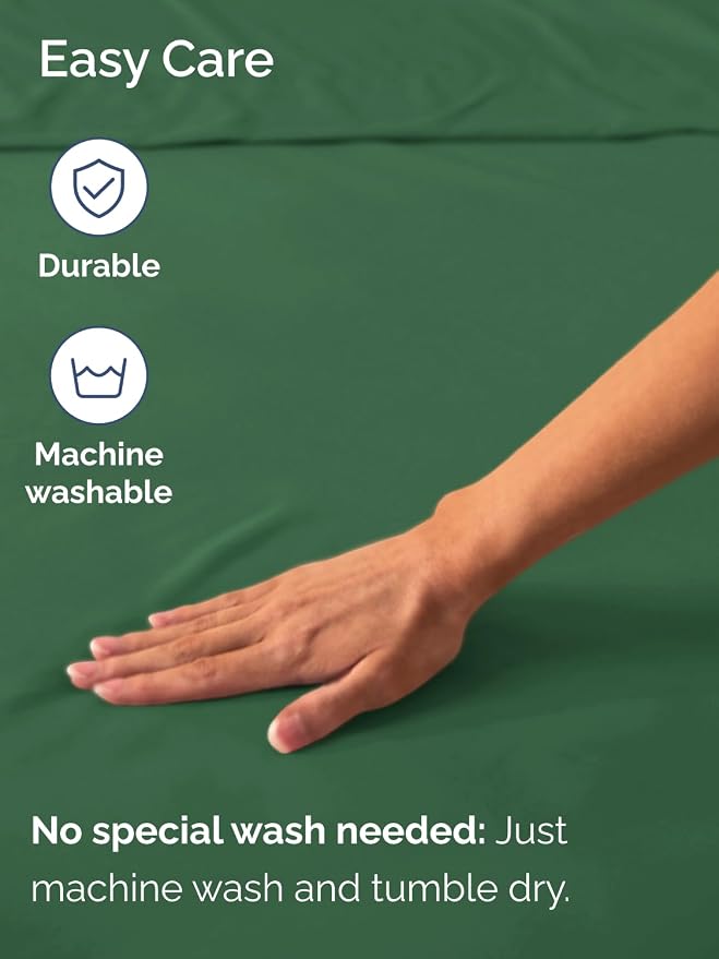 Deep Twin XL Fitted Sheet - College Dorm Room Essentials - Emerald Green | Easily Fits 18 inch to 24 inch Mattress, Wrinkle Resistant, Soft, Breathable & Comfy, Extra Deep Pockets Fitted Sheet