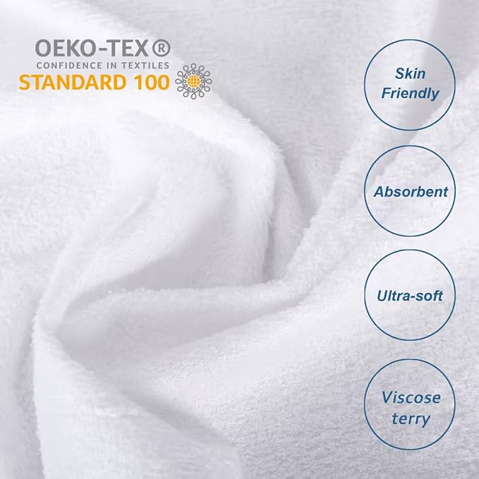 King Size Mattress Protector Waterproof,Smooth Top Mattress Cover for Kids | Breathable Skin Friendly and Noiseless Fitted Sheet,Viscose Terry Mattress Protector