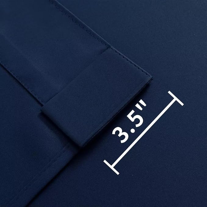 Joydeco 90 Inch Blackout Curtains for Bedroom, Thermal Insulated Black Out Curtains 2 Panels Set, Room Darkening Drapes for Living Room Window Rod Pocket Back Tab (W37 x L90 Inch, Navy Blue)