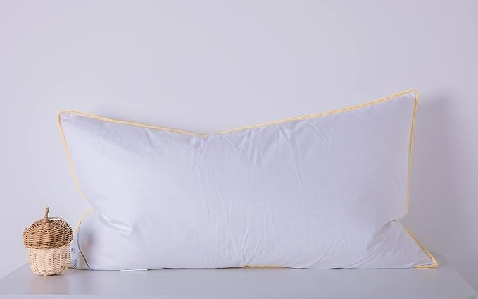 King Goose Down Feather Soft Pillows One Pillow 100% Cotton Supportive Cool Bed Pillows for Back Side Stomach Sleepers