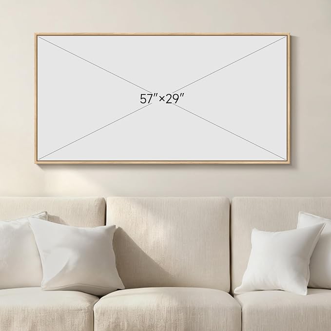 Large Framed Modern Abstract Horizontal Wall Art for Living Room, 60x30 In | Extra Large, Black and beige, Modern, Minimalist, Canvas artwork, Dining room decor, Bedroom art, Office decor, Ready to hang