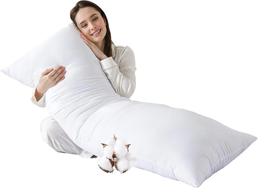 SHOUREN Large Body Pillow,Long Bed Pillow for Adults,20x54in | Breathable,sweat-absorbing,skin-friendly,medium firmness for side sleepers,multiple application