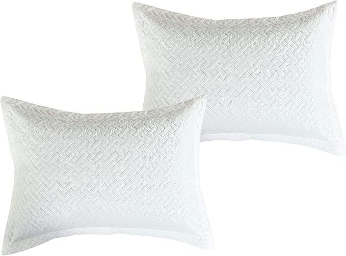 Legacy Decor 3 PCS Squared Stitched Pinsonic Reversible All Season Bedspread Quilt Coverlet Oversized, King Size, White Color