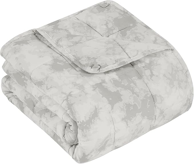 Weighted Blanket for Adults (15 lbs, 48" x 72") Twin Size Soft Cooling Heavy Blanket Sleeping, Apply to 130-160 lbs Body, Thick Breathable Blanket with Glass Bead, Easy Care