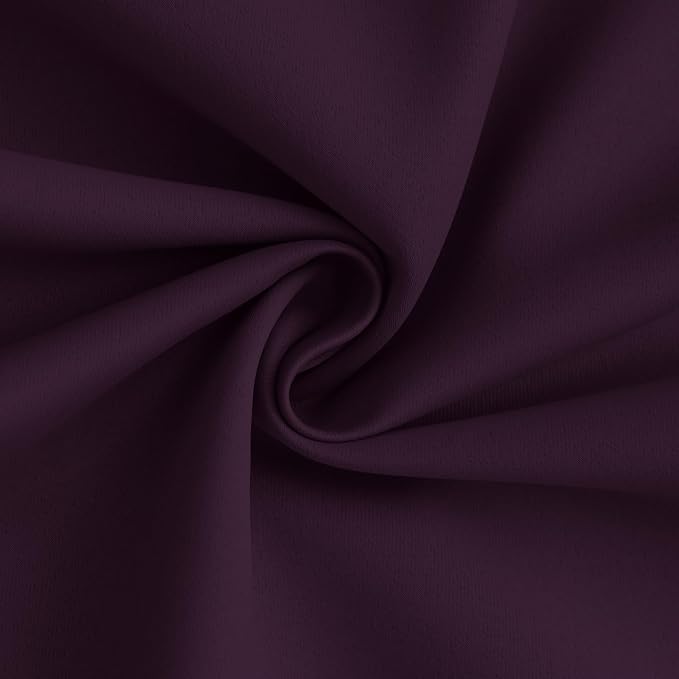 Yakamok Dark Purple 100% Blackout Curtains 84 Inches Long 40" Wide 2 Panels | Blackout Curtain Panels for Bedroom, 2 Thick Layers Grommet Top Thermal Insulated Drapes with White Back for Living Room