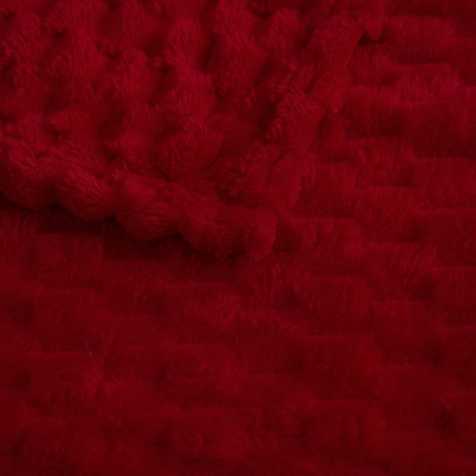 Red Throw Blanket 50"×70" inches Gifts for Mom Fuzzy 3D Jacquard Decorative | Flannel Fleece Super Soft Plush Cozy Blanket for Couch Sofa Chair Lightweight