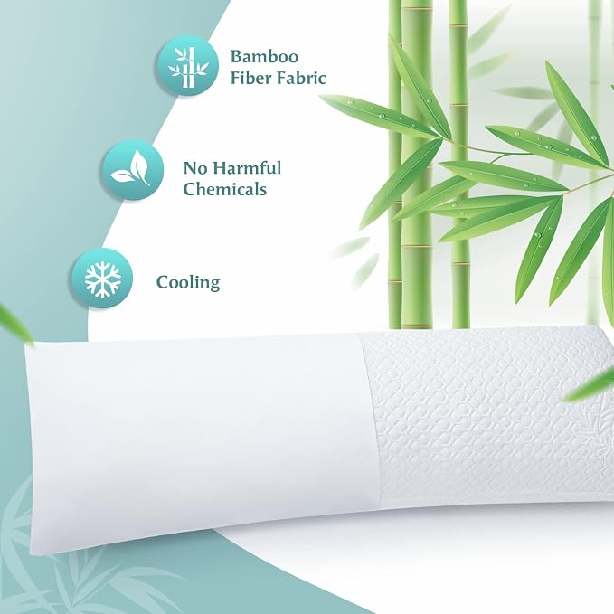 Firm Memory Foam Body Pillow for Adults, Cooling & Adjustable Full Body Pillow with Dual Pillowcases for Side Sleepers and Hot Sleepers, 20x54 Long Pillow for Bed
