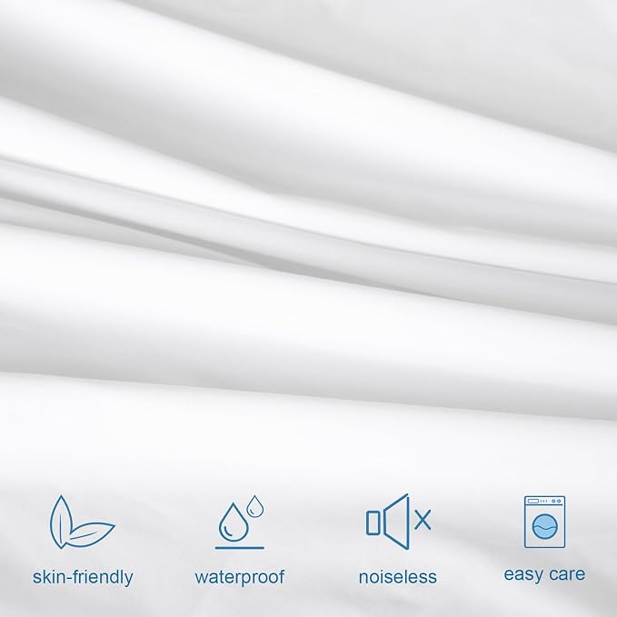 2 Pack Twin Mattress Protector Waterproof Mattress Pad Cover for Kids Soft & Breathable Noiseless Fits up -14'' Depth Skin-Friendly Machine Wash Mattress Topper Protector Twin Sheets