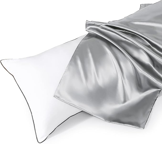 Body Pillow with Satin Pillowcase, Body Pillow for Adults | 20"x54", Removable Cover, OEKO-TEX Certified Down Alternative Filling,Washing Machine