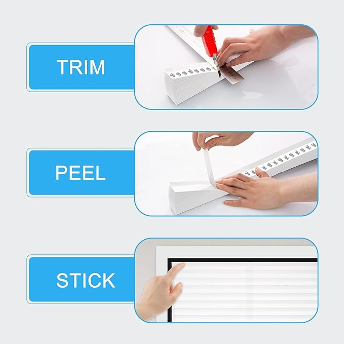 MYshade 6 Pack Temporary Light Filtering Paper Shades for Windows,Paper Pleated Blinds with Adhesive,No Tools No Drilling Free Cut Size Temporary Room Darkening Shades(White, 48" W x 72" H)