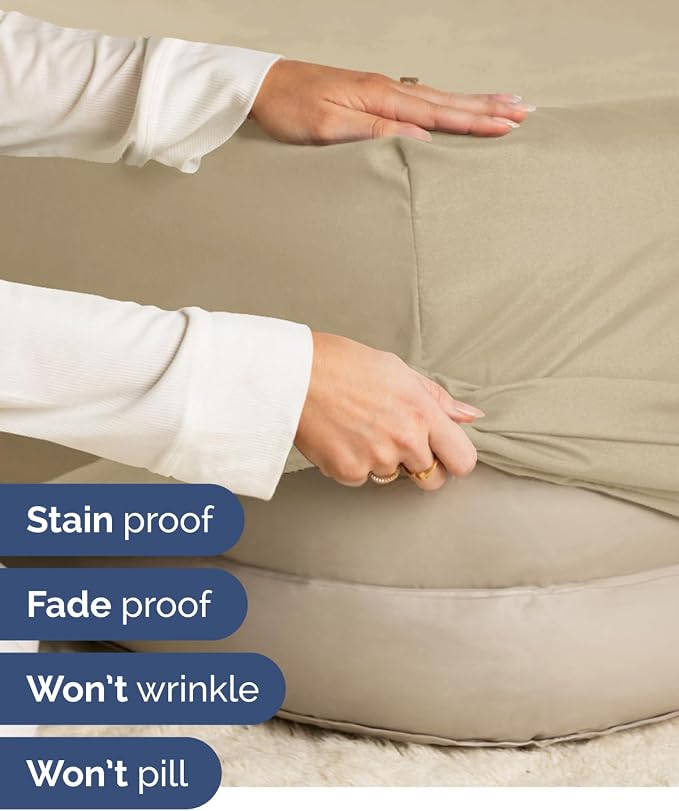 2 Pack Extra Deep Twin Fitted Sheets with Extra Deep Pockets - Beige | Hotel Luxury Bottom Fitted Sheets Only, Soft, Fade & Wrinkle Free, Breathable & Comfy, All Around Elastic Fitted Sheets