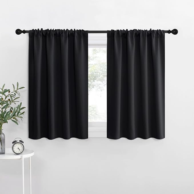NICETOWN Halloween Kitchen Window Curtains Over Sink, Energy Smart Decoration Thermal Insulating Blackout Drapes/Draperies for RV Bunk (2 Panels, 42 inches Wide by 30 inches Long) | Halloween Over Sink Energy Smart Decoration Thermal Insulating Drapes ...