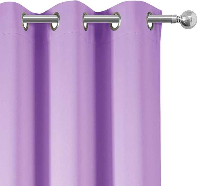 Blackout Curtains 52 x 120 Inch Long Lavender Curtains Set of 2 Panels Room Darkening Curtains for Bedroom and Living Room