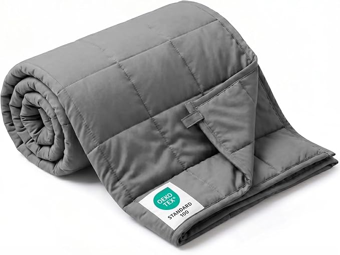 Smart Queen Weighted Blanket for Adults (25 lbs, 78"x85", King Size) Breathable Heavy Throw Blanket for 220-280 lbs, Soft Thick Blankets with Cooling Glass Beads, All Season, Machine Washable, Grey