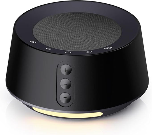 White Noise Machine with Night Light – 20 Soothing Sounds, 10 Color Lights, 5 Timer Settings & Memory Function, Portable Sleep Sound Machine for Baby Nursery, Kids & Adults, Black