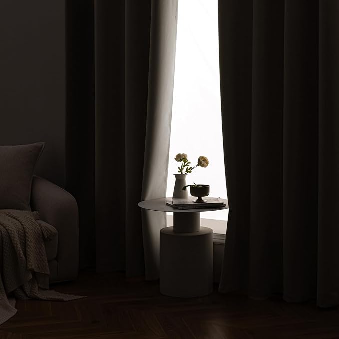 MIULEE Ivory Blackout Bedroom Curtains Drapes 72 Inch Long 52"x72" | Grommet Top, Room Darkening Window Drapes, Privacy Protection, Thermal Insulated, Heat Blocking, Light Blocking