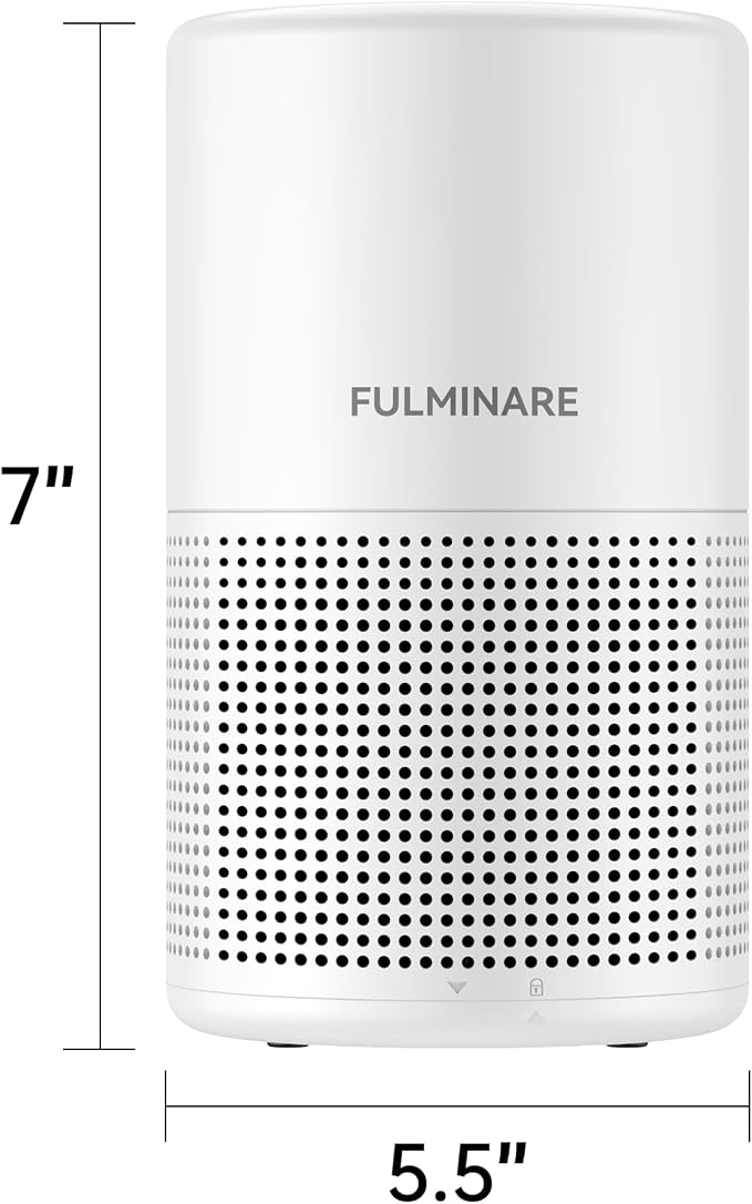 Air Purifiers for Bedroom, FULMINARE H13 True HEPA Filter | Remove Pet Hair, Smoke, Odors，Quiet Air Cleaner With Night Light, Portable Small Air Purifier for Home, Office, Living Room
