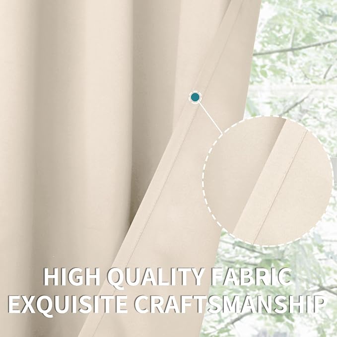 BGment Champagne Room Darkening Curtains 63 Inch for Bedroom - 2 Panels | Grommet Top, Light-Blocking, Sunblock, Thermal Insulated, Window Drapes for Kids Boys Room, 52x63 Inch