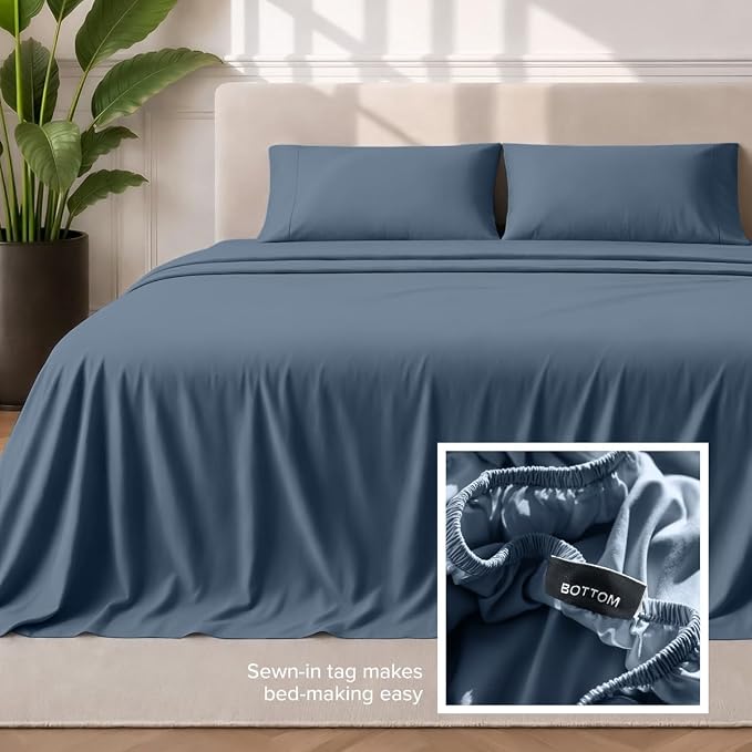 Bare Home Full Sheet Set - 1800 Ultra-Soft (Full, Bering Sea) | Deep Pockets 6 to 15 Inches, Breathable, Hypoallergenic, Hotel Luxury, Easy Fit, Soft, All-Season