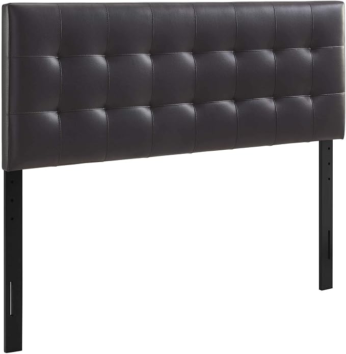 Modway Lily Tufted Faux Leather Upholstered Queen Headboard in Brown