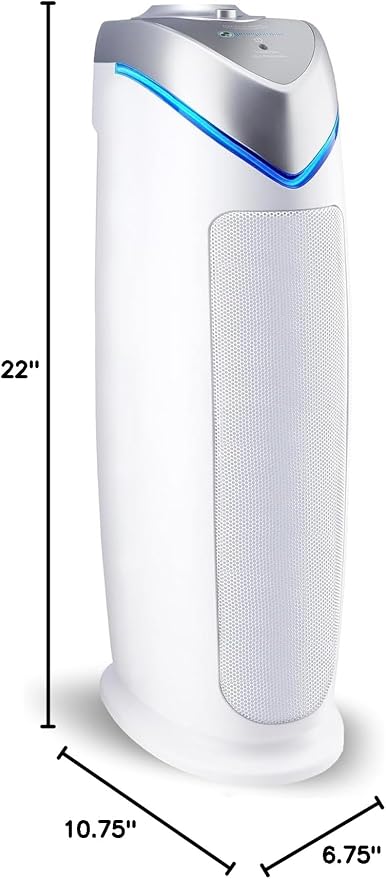 GermGuardian HEPA Air Purifier - Large Room Air Purifier for Bedroom, Office, Dorm, and Home - Filters Pet Dander, Dust, Pollen, Smoke, Scents - AC4825W2PK - 22" Tower - White - 2-Pack