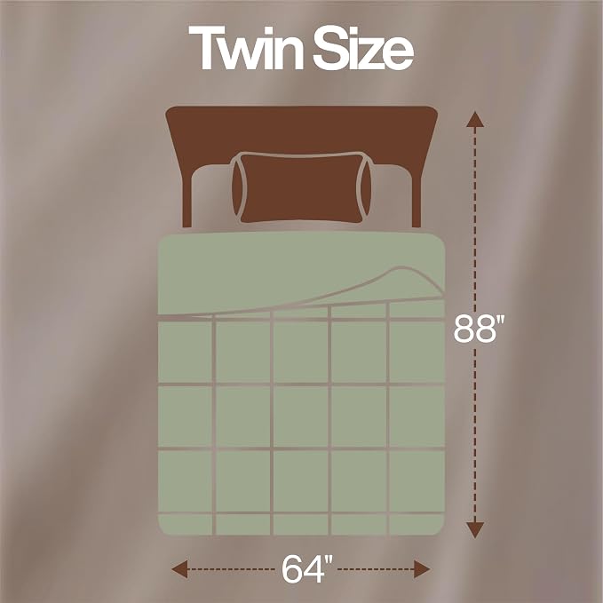 Utopia Bedding Twin Comforter, Duvet Insert, Sage Green, 64 x 88 Inches | Soft and Fluffy Down Alternative Bed Comforter, All Season, Breathable, Corner Tabs, Box Stitched, Durable, Machine Washable