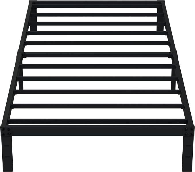 EMODA 10 Inch Twin XL Bed Frames No Box Spring Needed | Heavy Duty XL Twin Metal Platform Bed Frame, Noise Free, Easy Assembly, Black