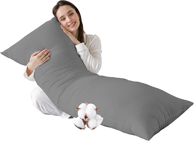 SHOUREN Large Body Pillow,Long Bed Pillow for Adults,20x54in | Breathable,sweat-absorbing,skin-friendly,medium firmness for side sleepers,multiple application