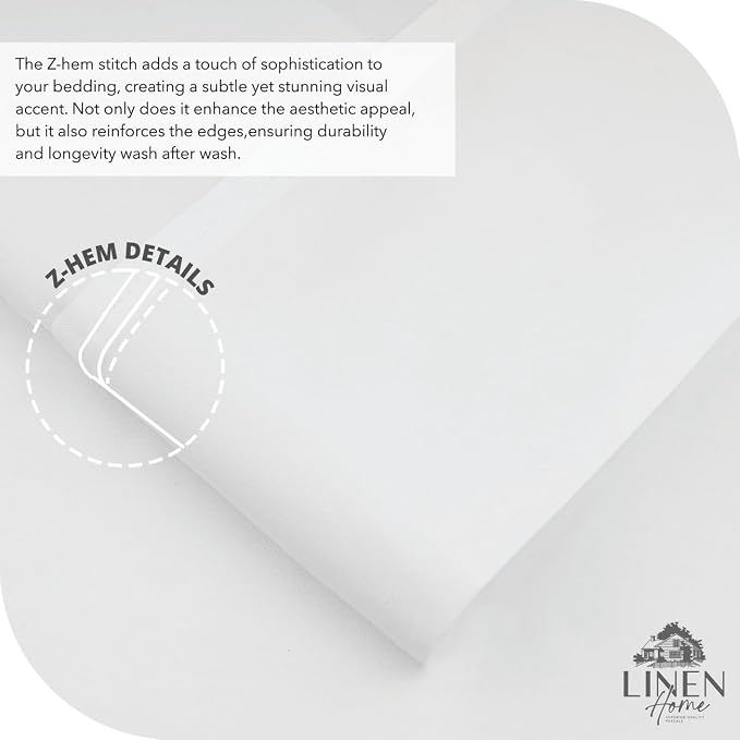 Linen Home 6 Piece California King Sheet Set, 100% Cotton Percale, 4 Pillowcases, Deep Pocket with All Around Elastic Sheet, Crisp Breathable Bedding, Hotel Luxury, Long-Staple Combed Cotton, White